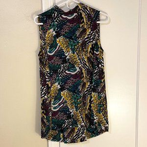 Halogen Printed Sleeveless Blouse (Size M)